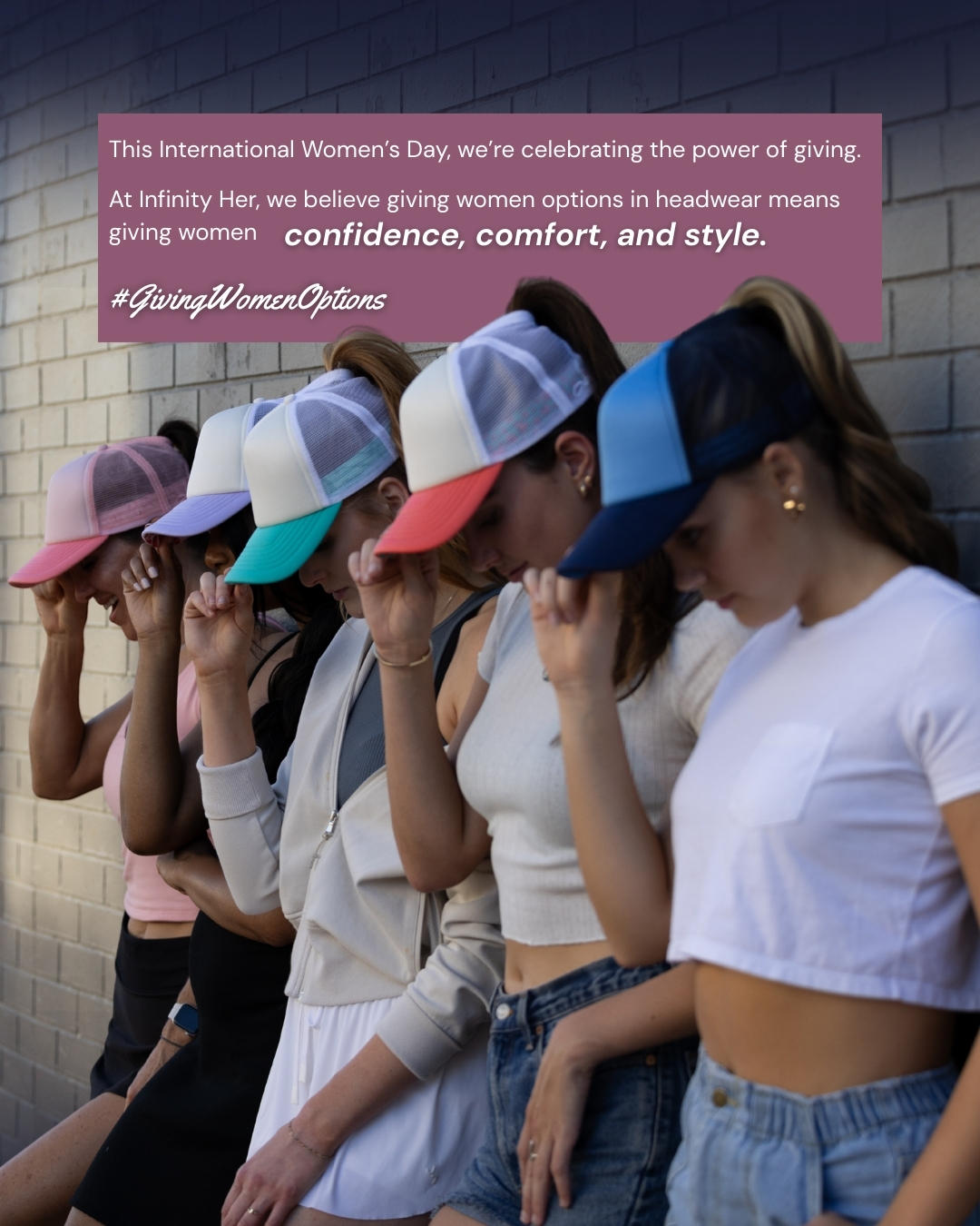 Infinity Her International Women’s Day campaign image highlighting strength and unity
