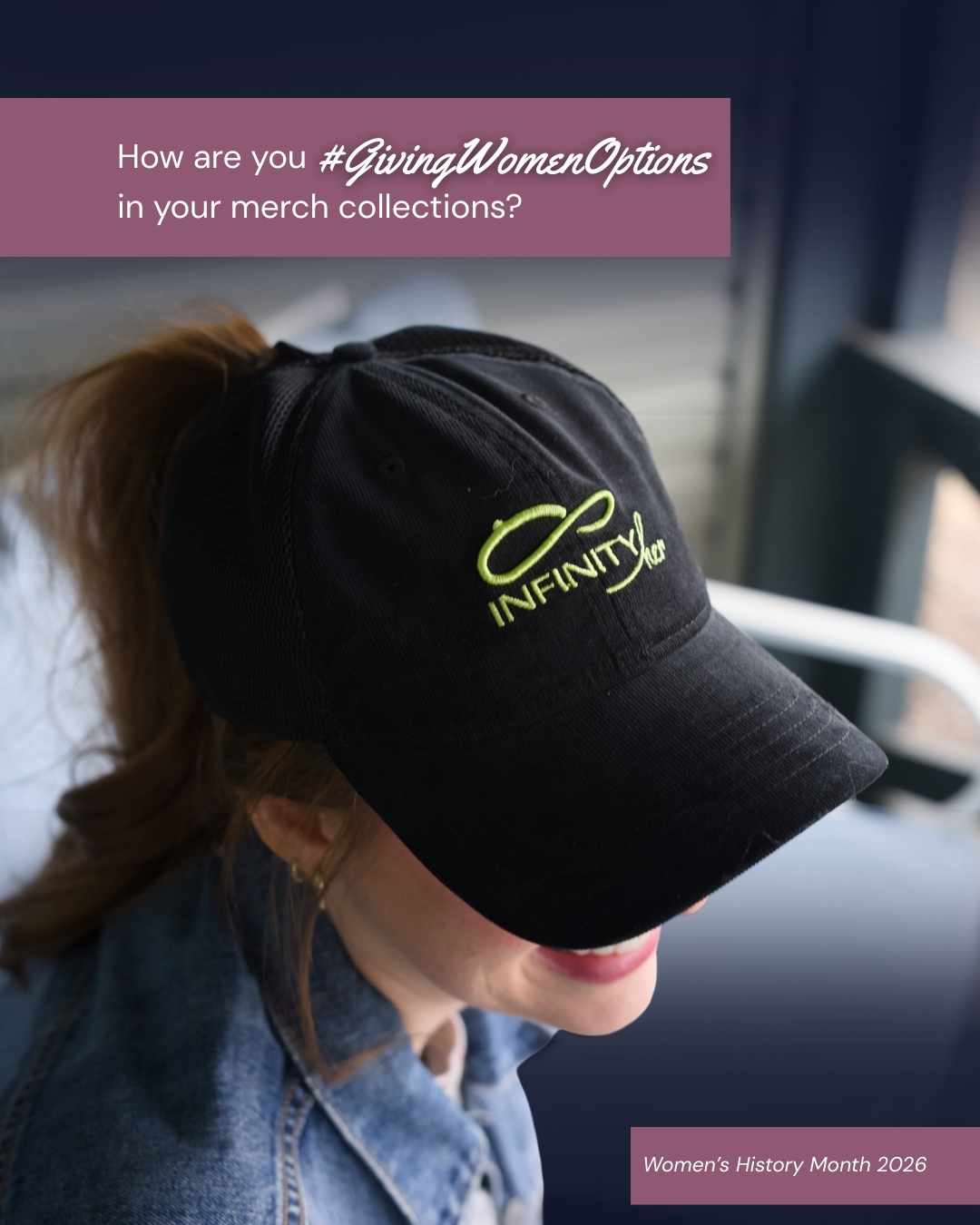 Infinity Her campaign image showcasing confidence, style, and empowerment