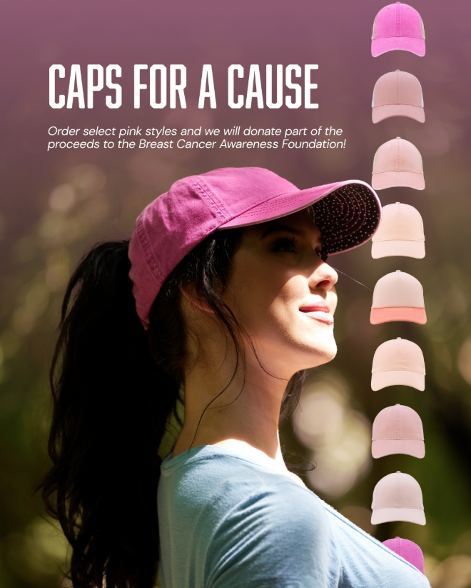 Infinity Her Caps for a Cause promotional header