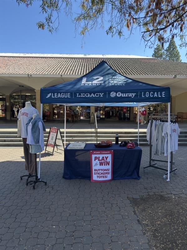 Legacy Headwear collegiate merchandise display at Stanford
